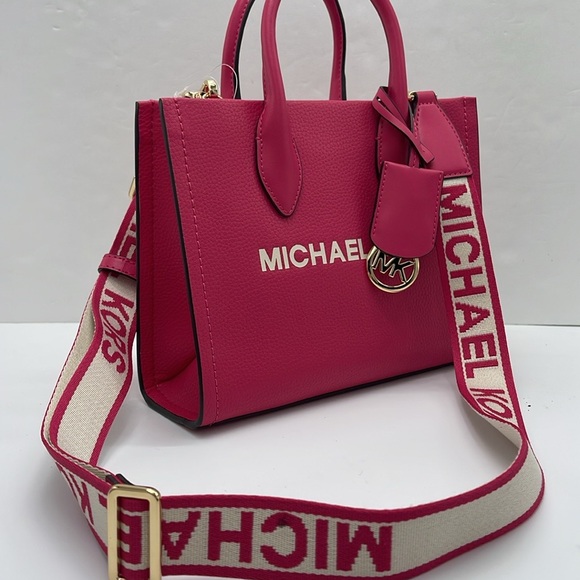 MICHAEL KORS
Mirella Small Pebbled Leather Crossbody Bag Tote 
Electric Pink - Picture 16 of 16